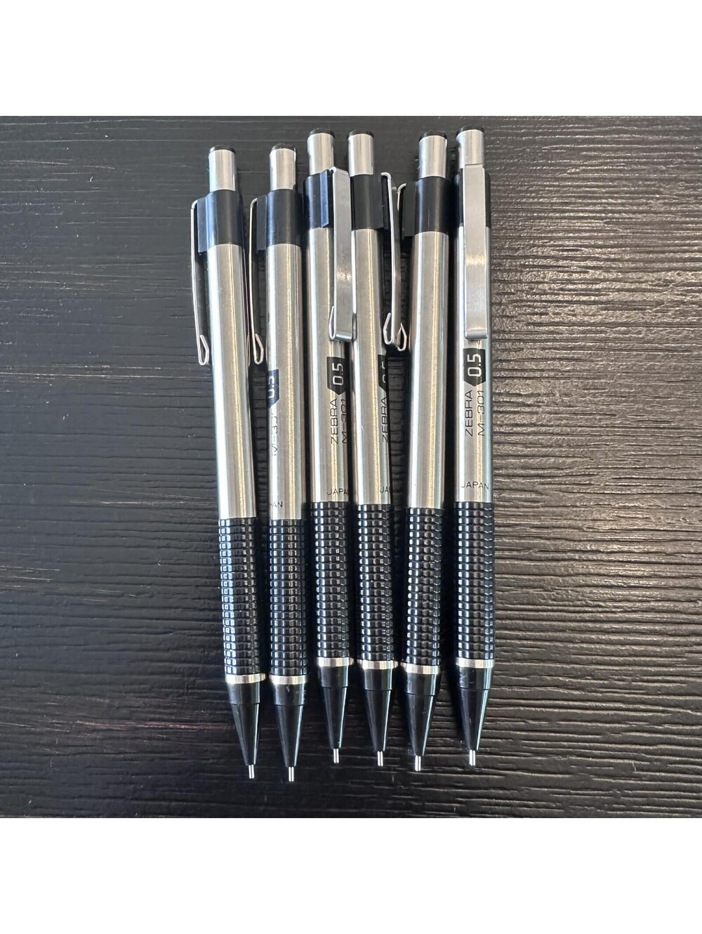 Zebra M-301 0.5 Stainless Steel Mechanical Pencils Lot Of 6 EUC